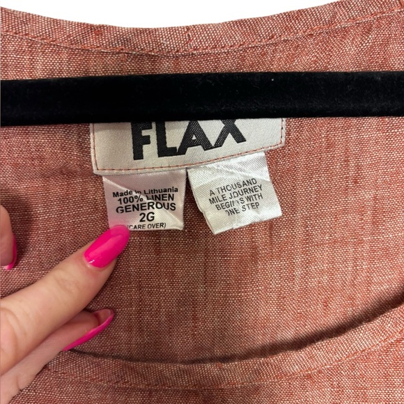 Flax 100% Linen Lagenlook Sleeveless Boxy Blouse Size 2G (22-24) Cottagecore - Picture 3 of 10